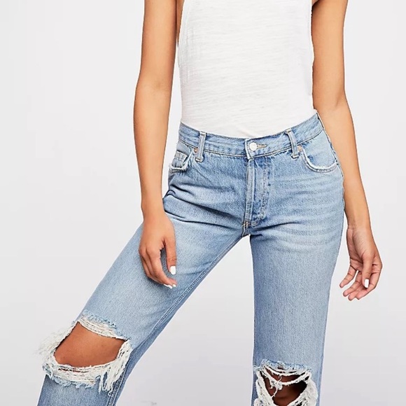 NWT Free People Maggie Mid Rise Straight Jeans - Picture 2 of 12
